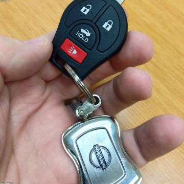 Leather Key Fob Cover - Black